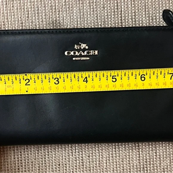 Coach Black Leather Wallet with Gold Accent - Picture 9 of 15